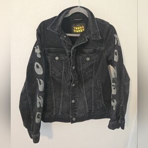 AE Young Money Black Jean Jacket Mens Size Large American Eagle Lil Wayne Drake